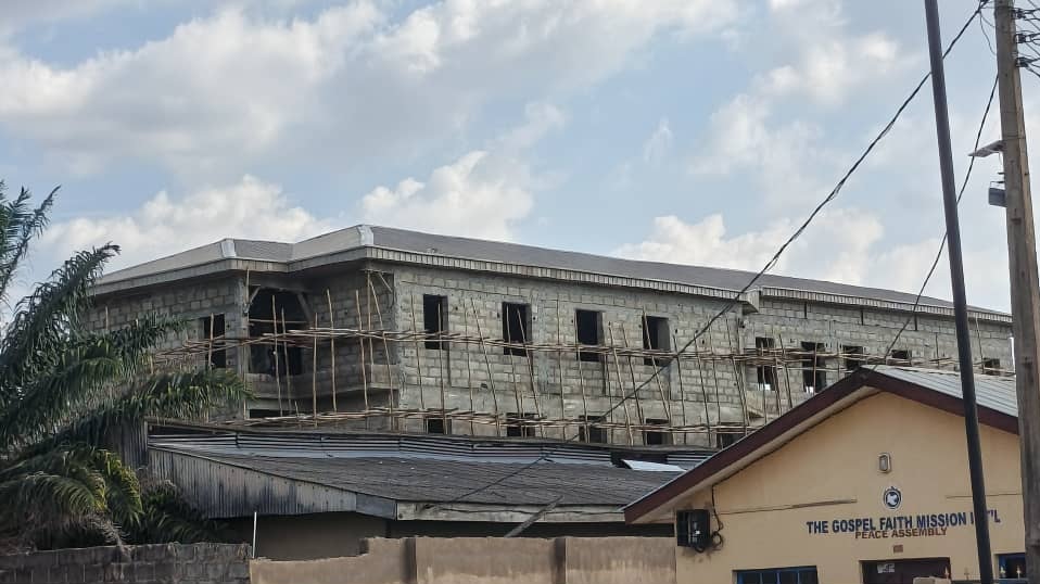 College of Nursing construction site with building framework in progress